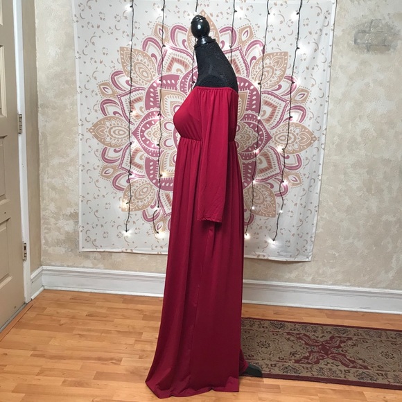 Maternity Dress in Burgundy Red NWOT - Picture 3 of 6